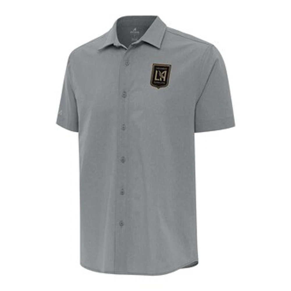 Men's Antigua Gray LAFC Activate Button-Up Shirt