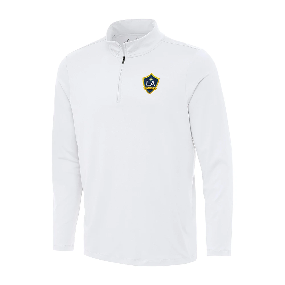 Men's Antigua White LA Galaxy Reprocess Quarter-Zip Top