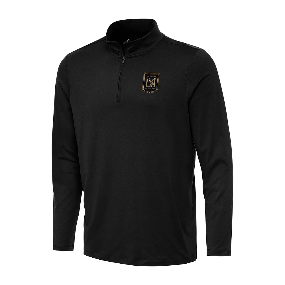 Men's Antigua Black LAFC Reprocess Quarter-Zip Top