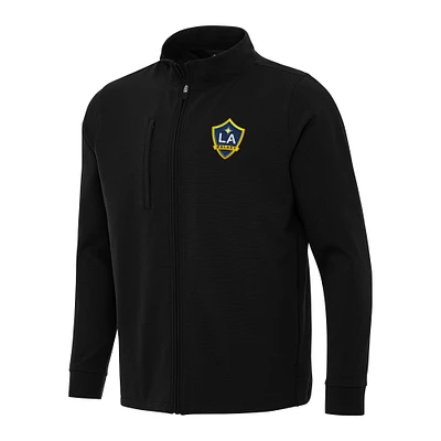 Men's Antigua Black LA Galaxy Regard Full-Zip Jacket
