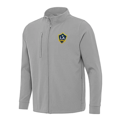 Men's Antigua Gray LA Galaxy Regard Full-Zip Jacket