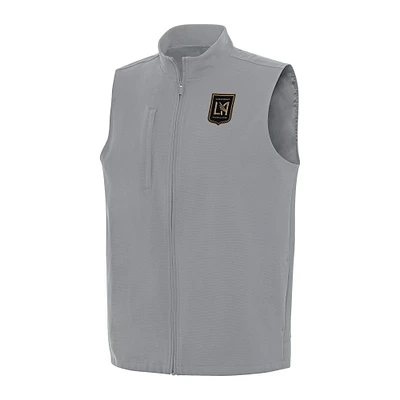 Men's Antigua Gray LAFC Regard Full-Zip Vest
