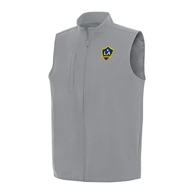 Men's Antigua Gray LA Galaxy Regard Full-Zip Vest