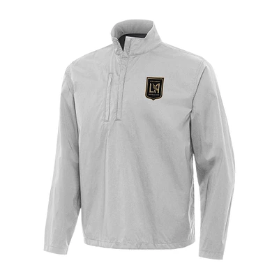 Men's Antigua Heather Gray LAFC Brisk Quarter-Zip Pullover Jacket