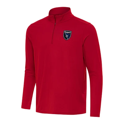 Men's Antigua Red San Jose Earthquakes Intent Quarter-Zip Top
