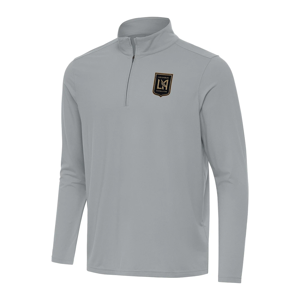 Men's Antigua Gray LAFC Intent Quarter-Zip Top