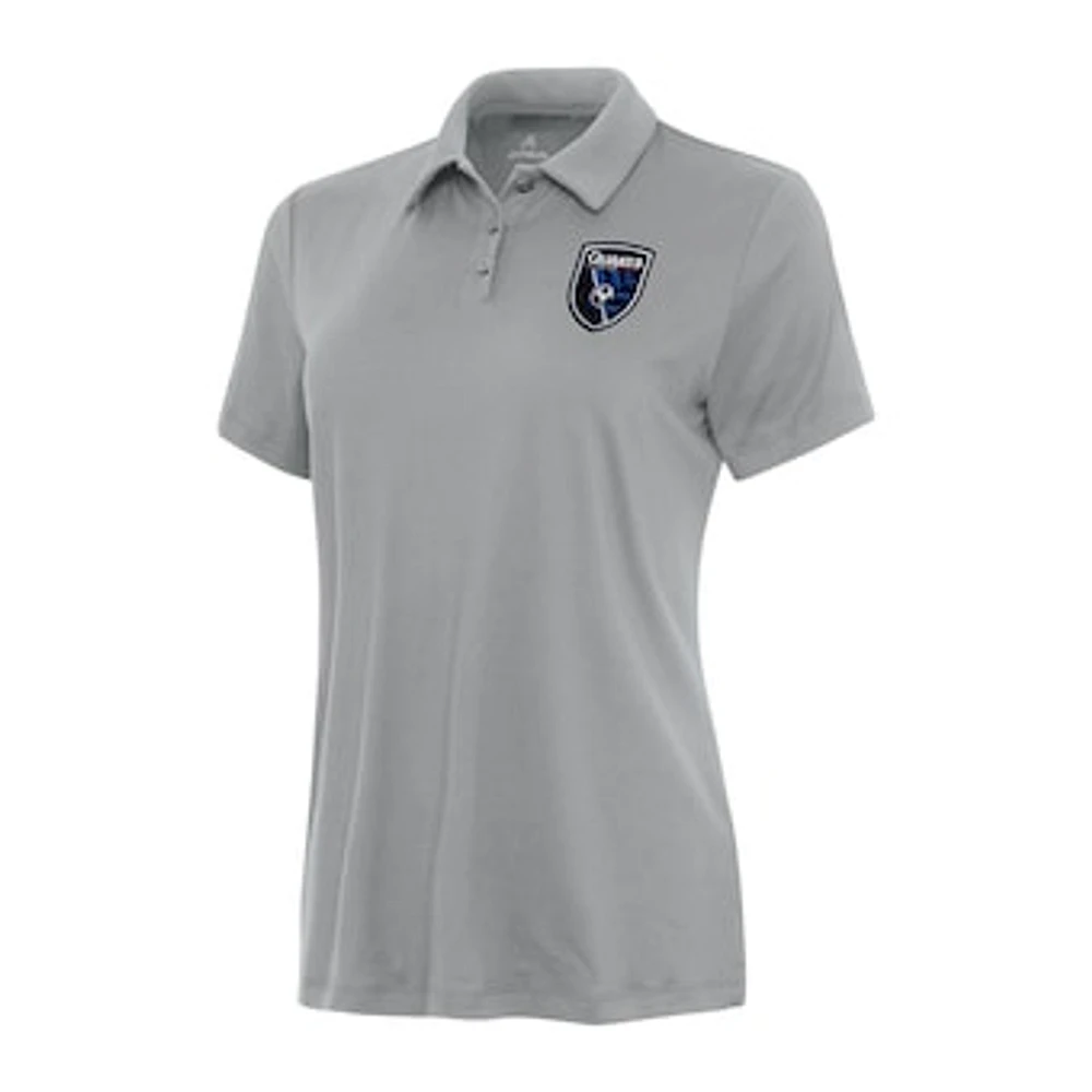 Women's Antigua Gray San Jose Earthquakes Reprocess Polo