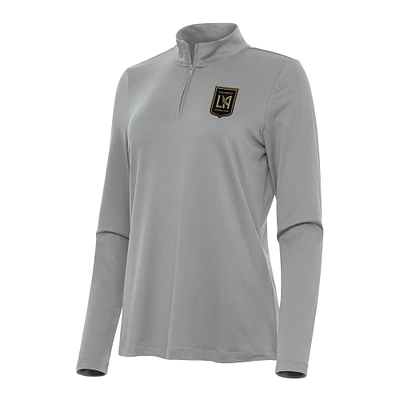 Women's Antigua Gray LAFC Reprocess Quarter-Zip Top