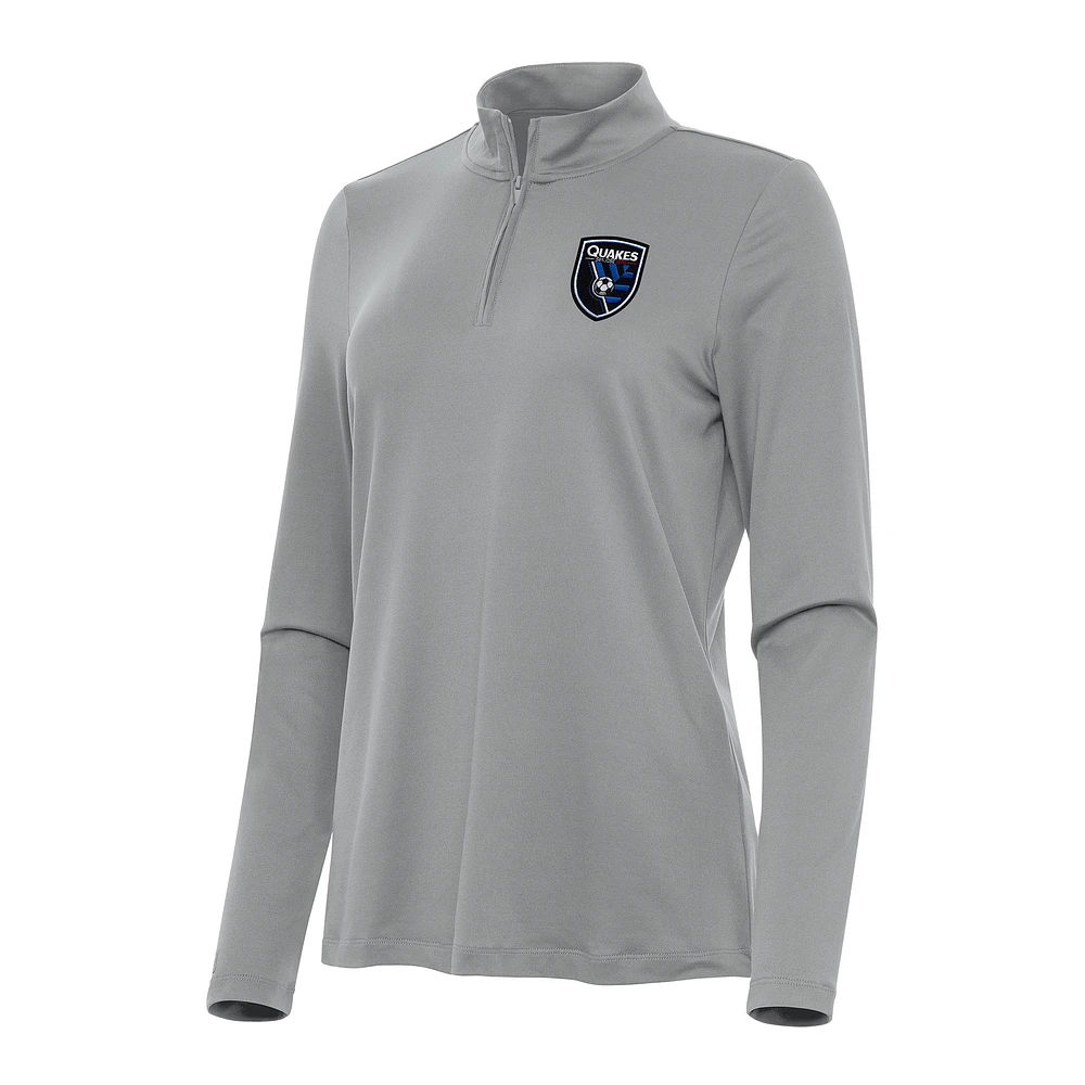 Women's Antigua San Jose Earthquakes Reprocess Quarter-Zip Top