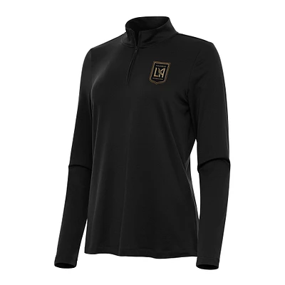 Women's Antigua Black LAFC Reprocess Quarter-Zip Top