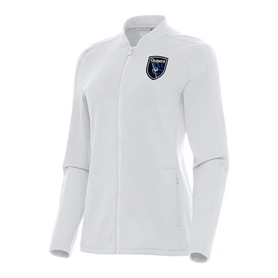 Women's Antigua White San Jose Earthquakes Continual Full-Zip Jacket