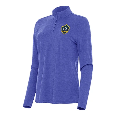 Women's Antigua Heather Royal LA Galaxy Bright Quarter-Zip Top