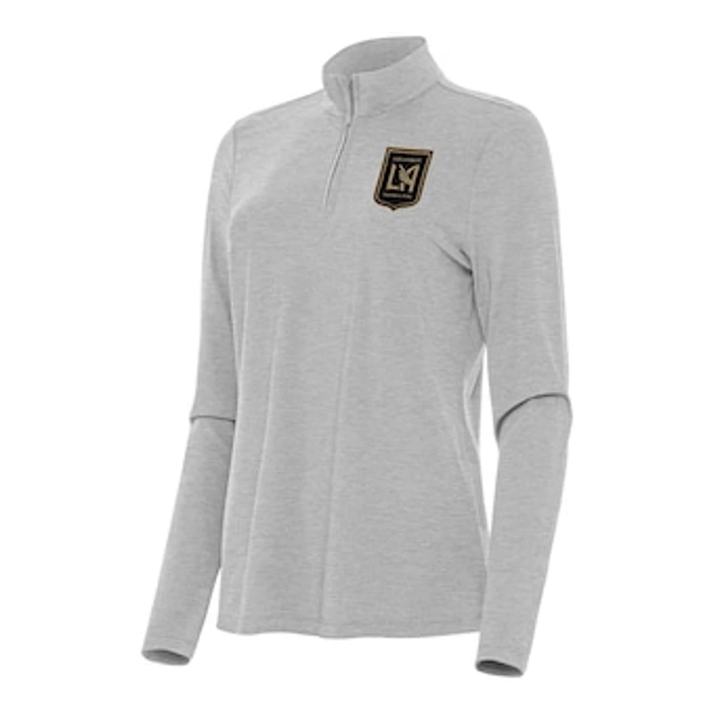 Women's Antigua Heather LAFC Bright Quarter-Zip Top