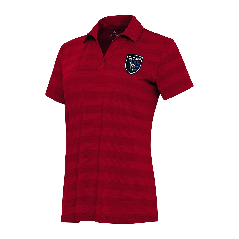 Women's Antigua Red San Jose Earthquakes Tunnel Polo