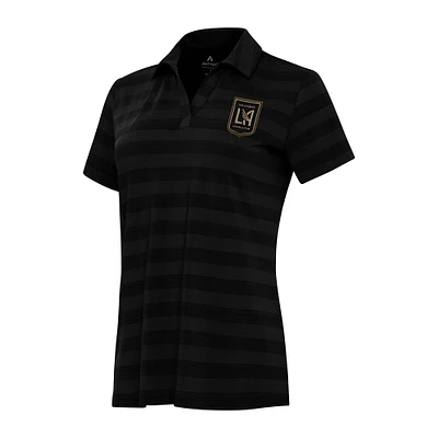 Women's Antigua Black LAFC Tunnel Polo