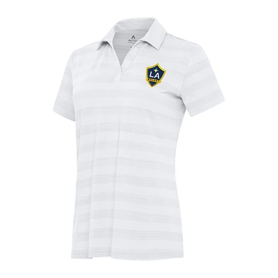 Women's Antigua White LA Galaxy Tunnel Polo