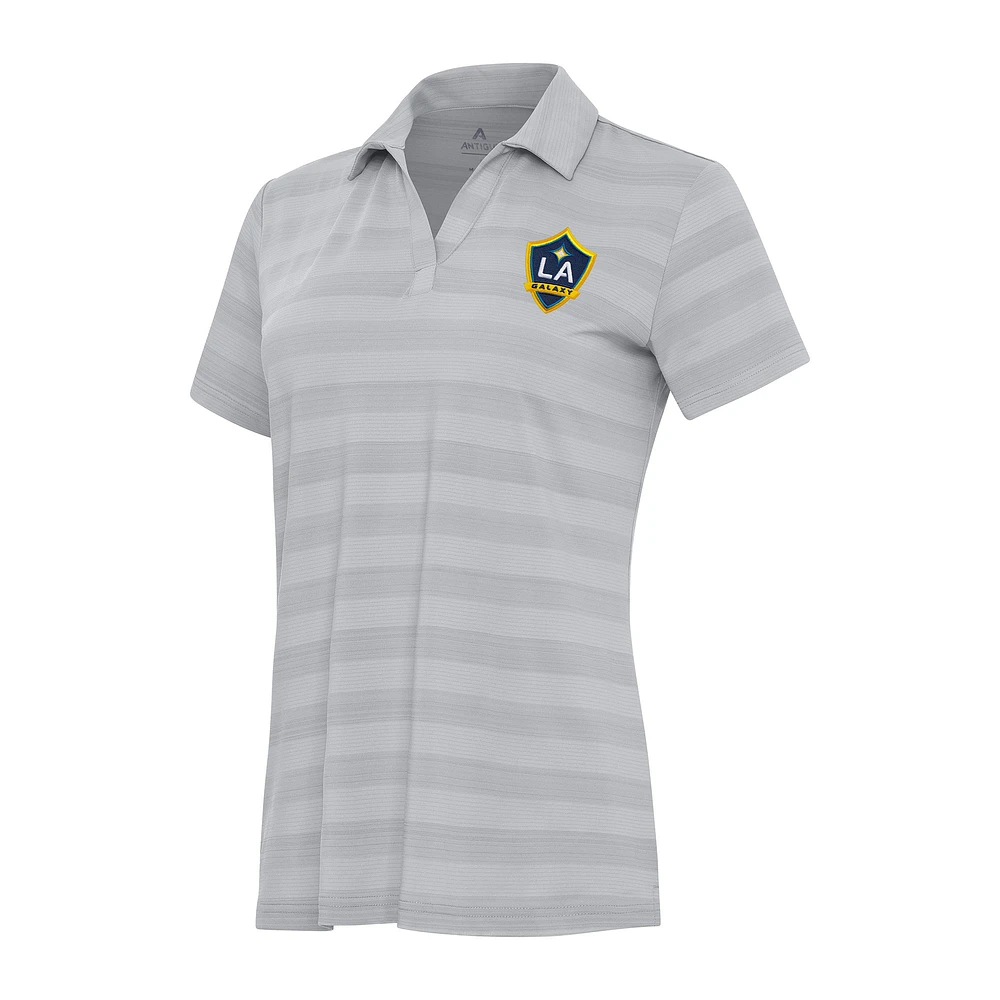 Women's Antigua Gray LA Galaxy Tunnel Polo