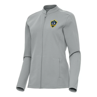 Women's Antigua Gray LA Galaxy Regard Full-Zip Jacket