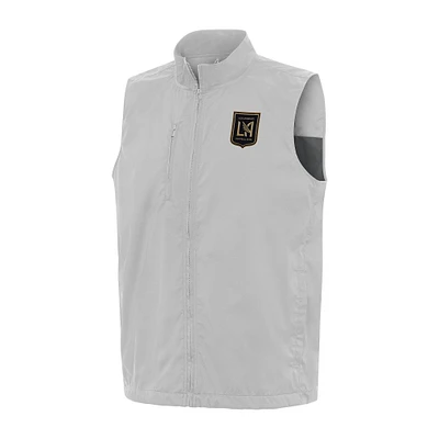 Men's Antigua Gray LAFC Brisk Full-Zip Vest