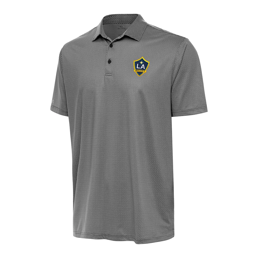 Men's Antigua White/Black LA Galaxy Rings Polo