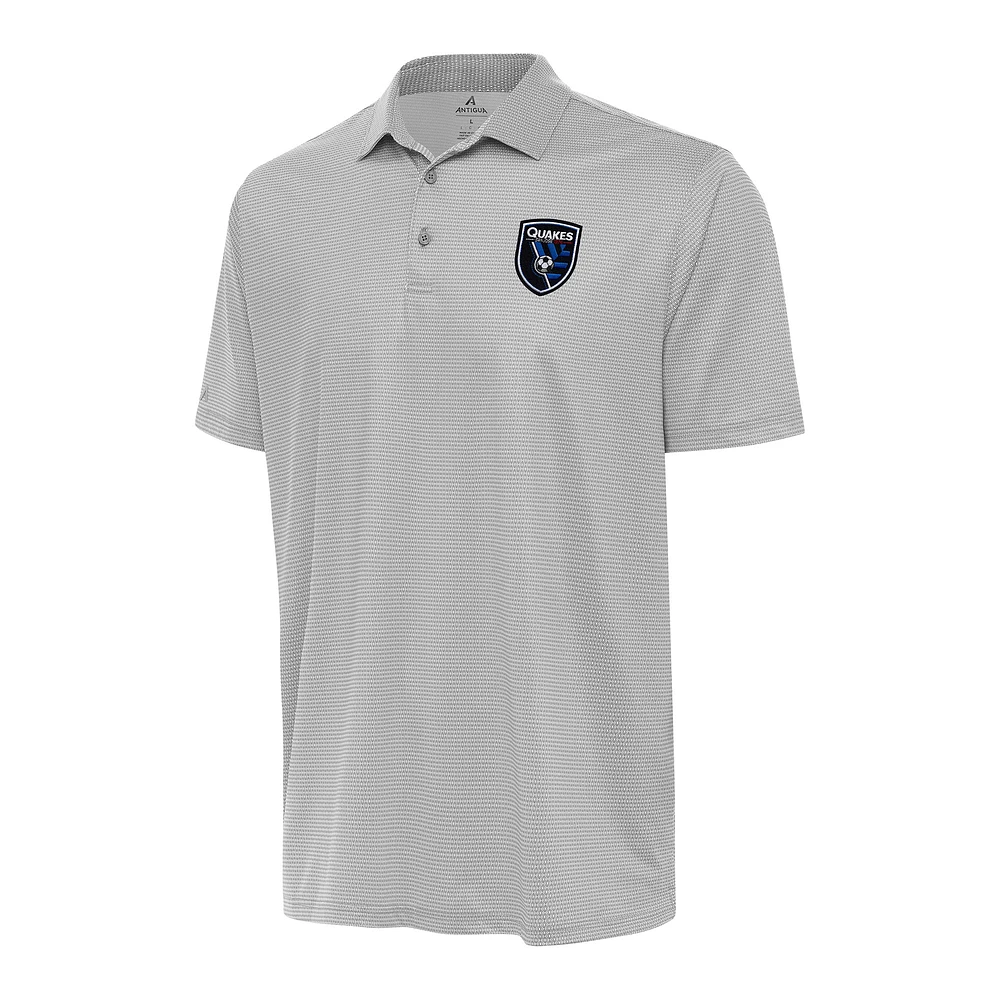 Men's Antigua White/Gray San Jose Earthquakes Rings Polo