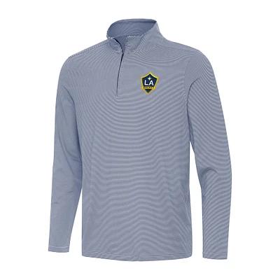 Men's Antigua Navy/White LA Galaxy Twine Quarter-Zip Sweatshirt