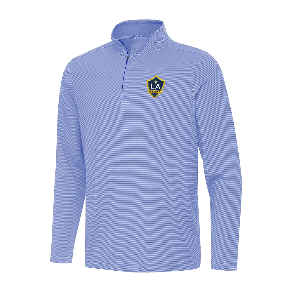 Men's Antigua Royal/White LA Galaxy Twine Quarter-Zip Sweatshirt