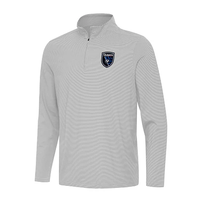 Men's Antigua /White San Jose Earthquakes Twine Quarter-Zip Sweatshirt