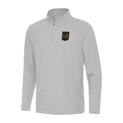 Men's Antigua Gray/White LAFC Twine Quarter-Zip Sweatshirt