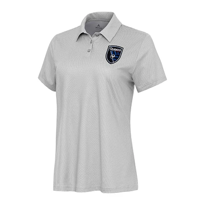 Women's Antigua White/Gray San Jose Earthquakes Rings Polo