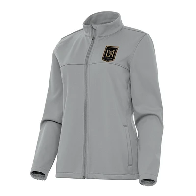 Women's Antigua Gray LAFC Links 2 Full-Zip Golf Jacket