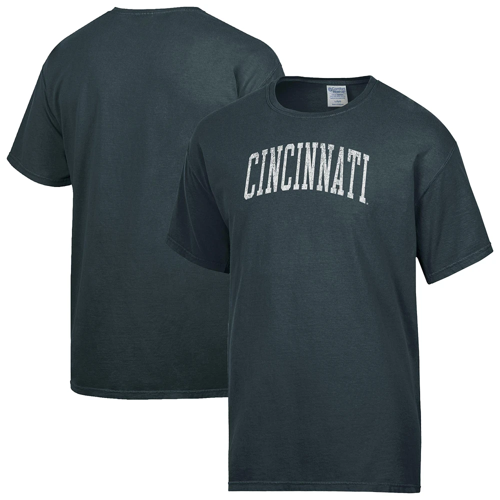 Men's ComfortWash Charcoal Cincinnati Bearcats Distressed Arch T-Shirt
