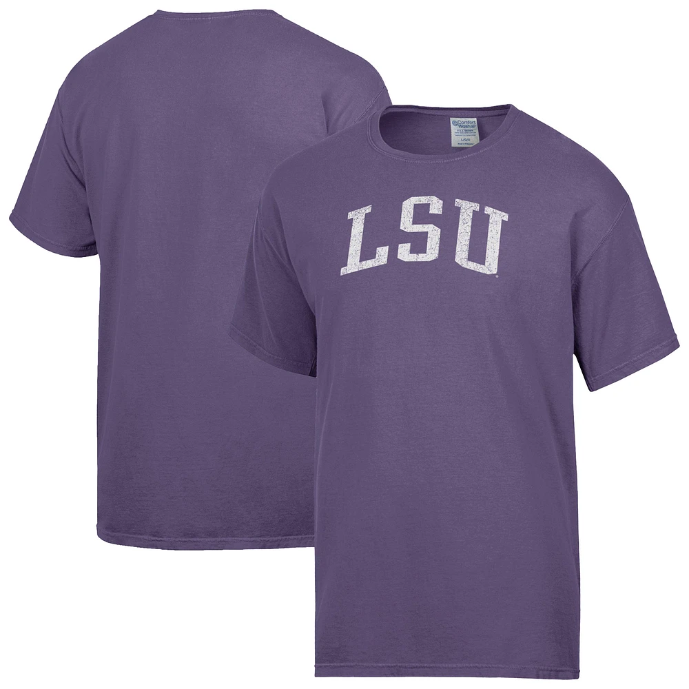 Men's ComfortWash Purple LSU Tigers Distressed Arch T-Shirt
