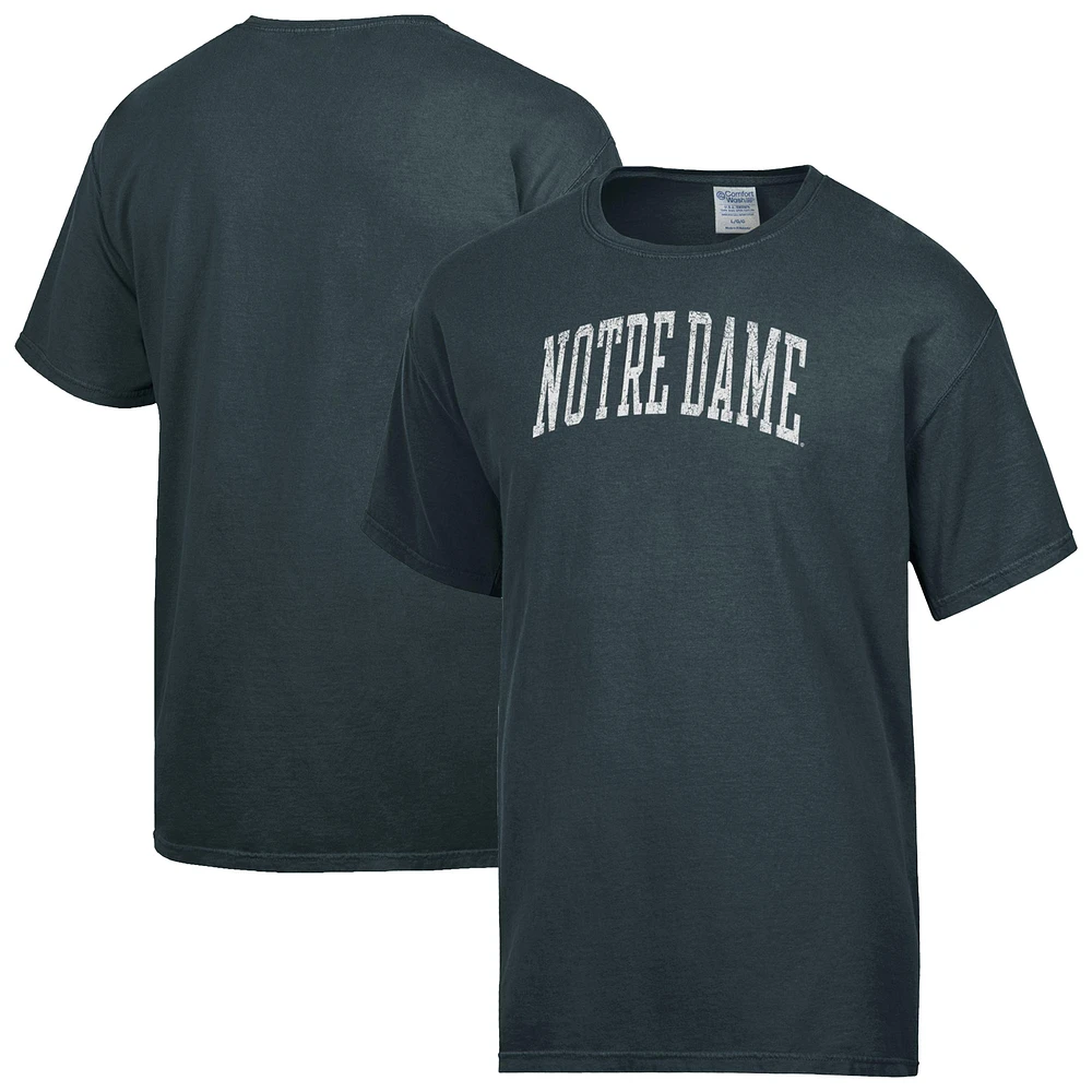 Men's ComfortWash Charcoal Notre Dame Fighting Irish Distressed Arch T-Shirt