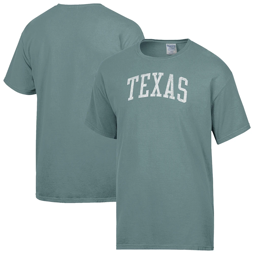 Men's ComfortWash Green Texas Longhorns Distressed Arch T-Shirt