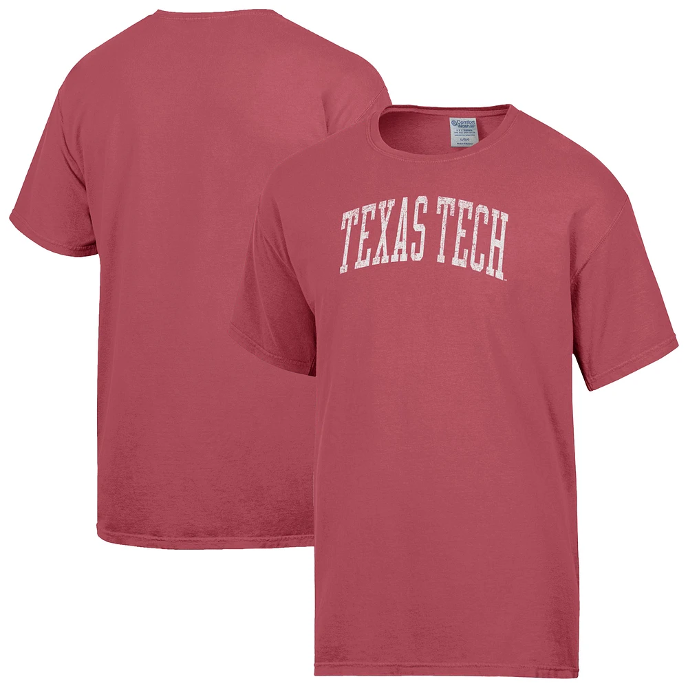 Men's ComfortWash Red Texas Tech Red Raiders Distressed Arch T-Shirt