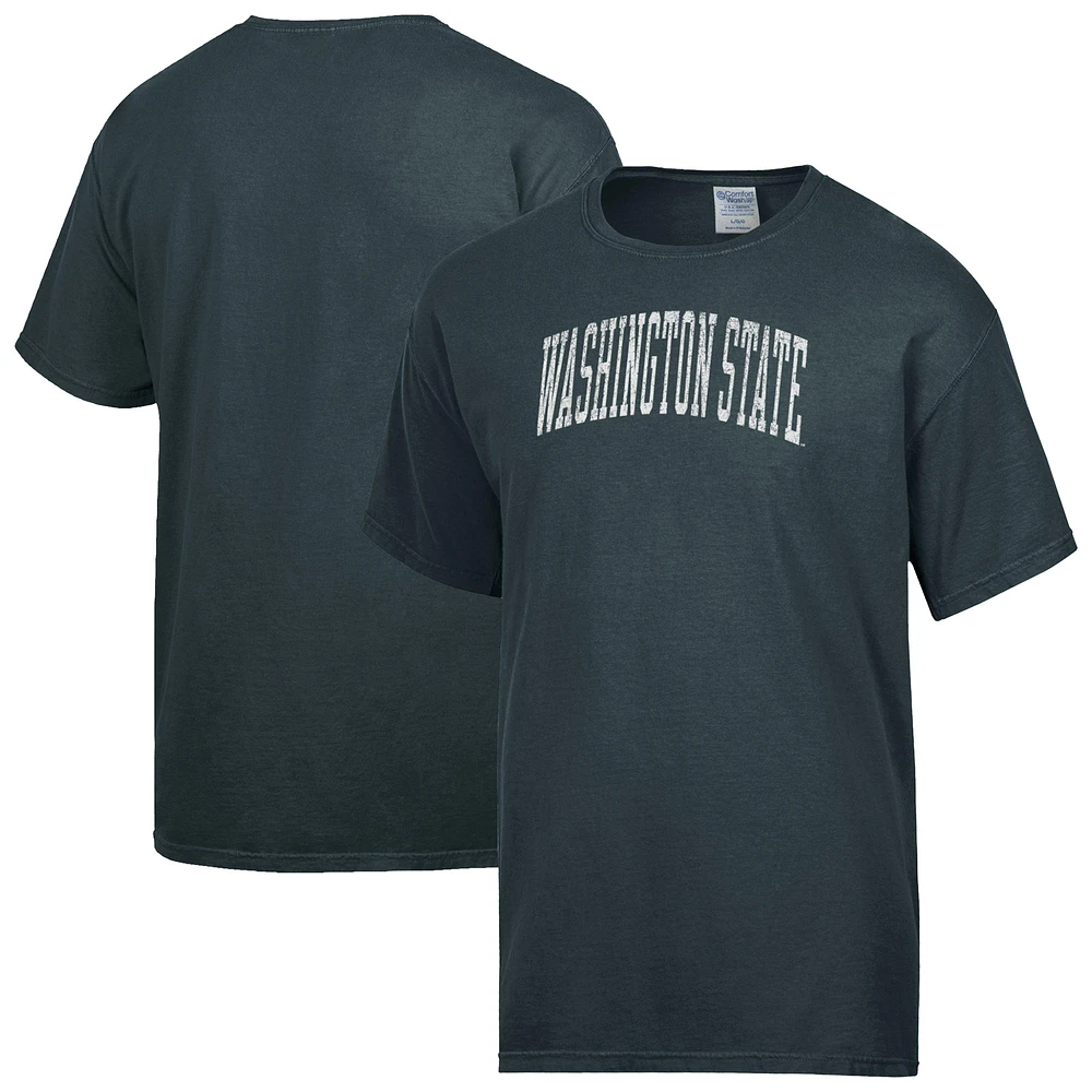 Men's ComfortWash Charcoal Washington State Cougars Distressed Arch T-Shirt