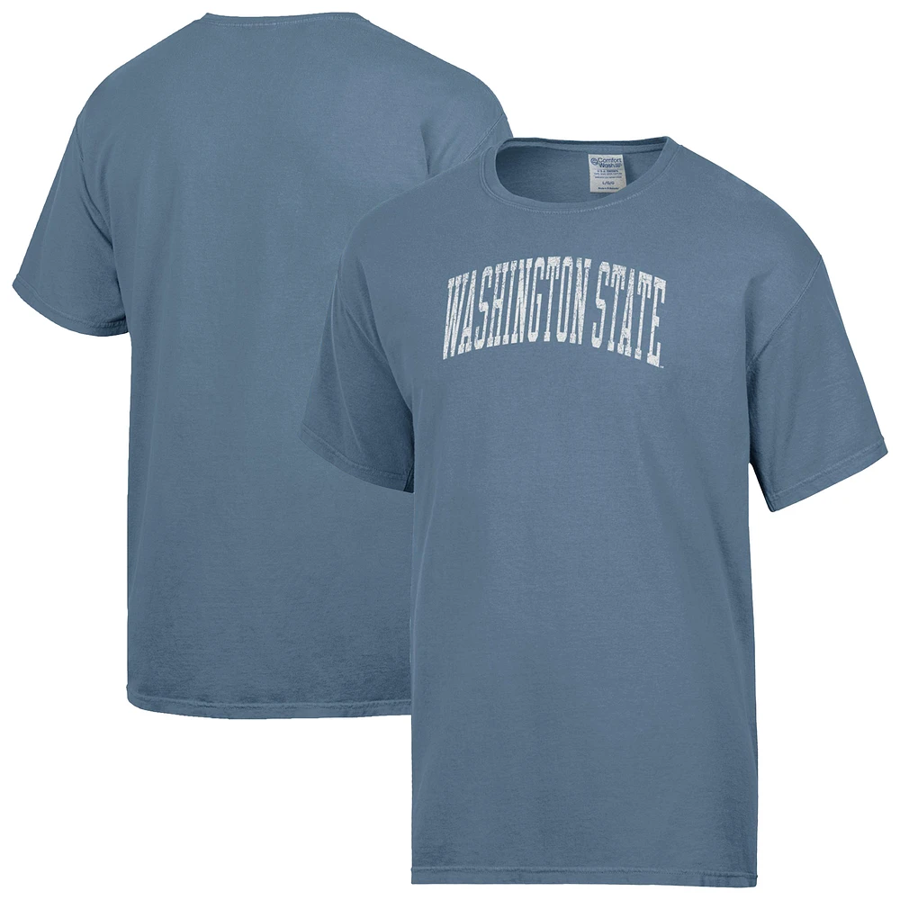 Men's ComfortWash Heather Blue Washington State Cougars Distressed Arch T-Shirt