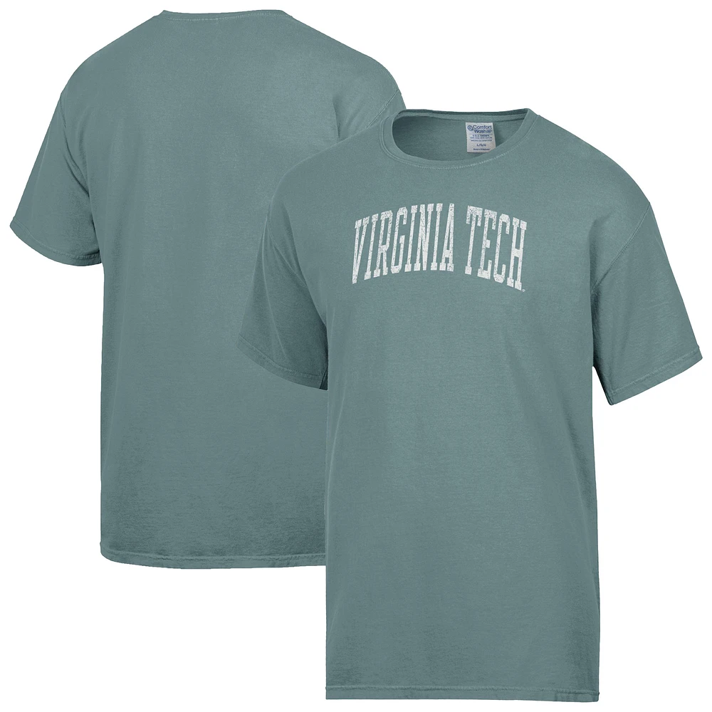 Men's ComfortWash Green Virginia Tech Hokies Distressed Arch T-Shirt