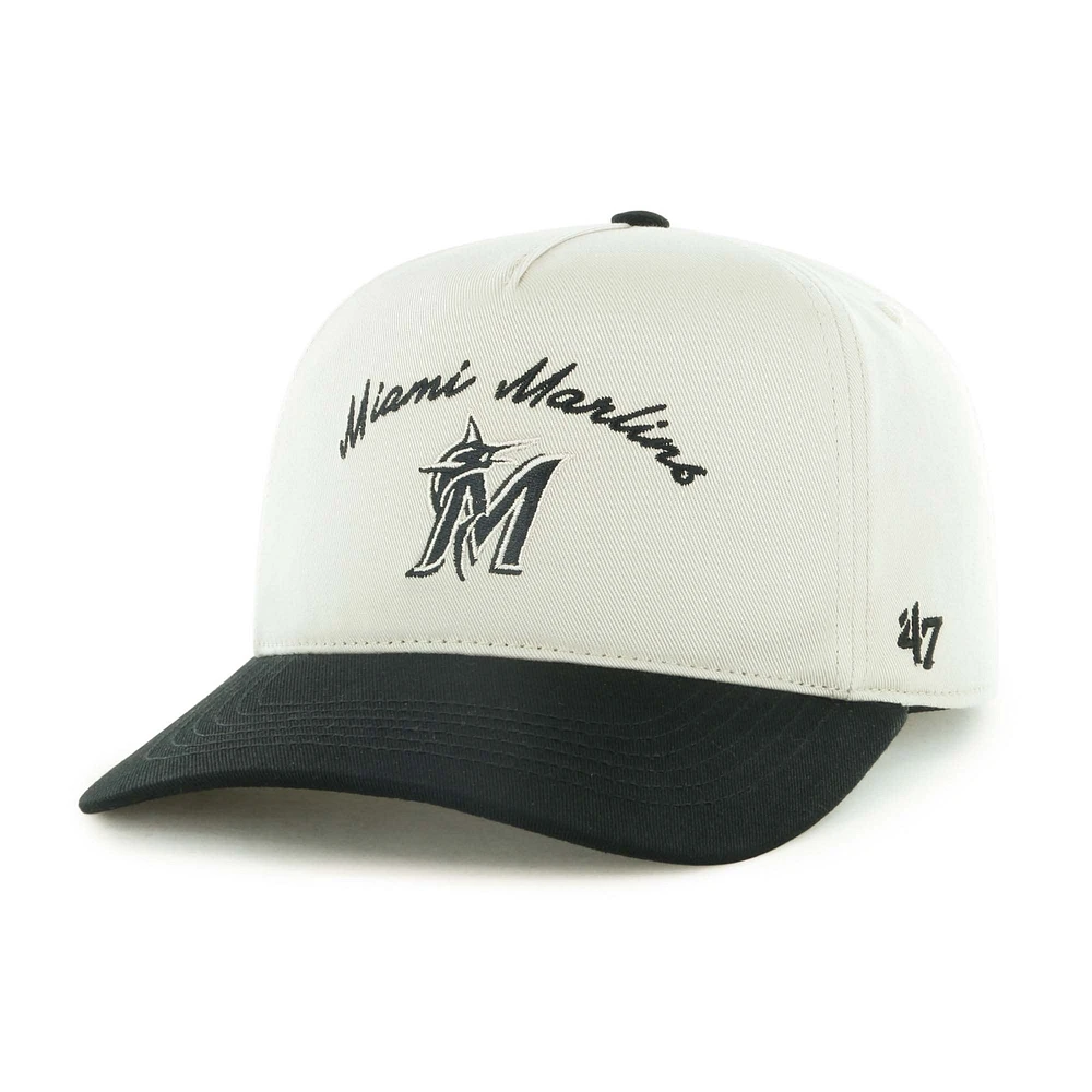 Men's '47 Cream Miami Marlins Stable Hitch Adjustable Hat