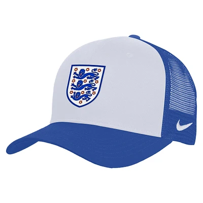 Unisex Nike White/Blue England National Team Rise Adjustable Trucker Hat