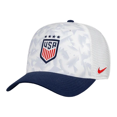 Unisex Nike White USWNT Rise Printed Trucker Adjustable Hat