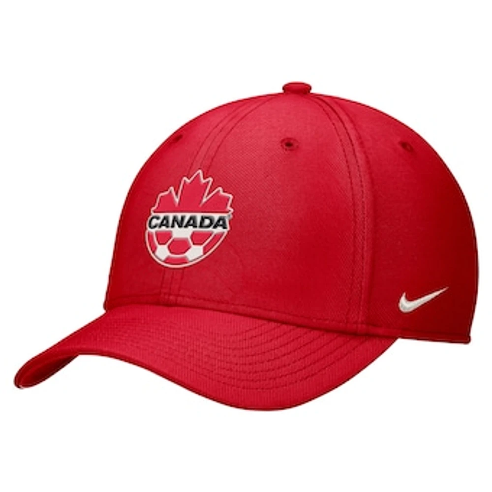 Men's Nike Red Canada Soccer Rise Swoosh Performance Flex Hat