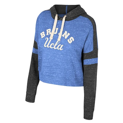Women's Colosseum Blue UCLA Bruins Cropped Lost City Speckle Pullover Hoodie