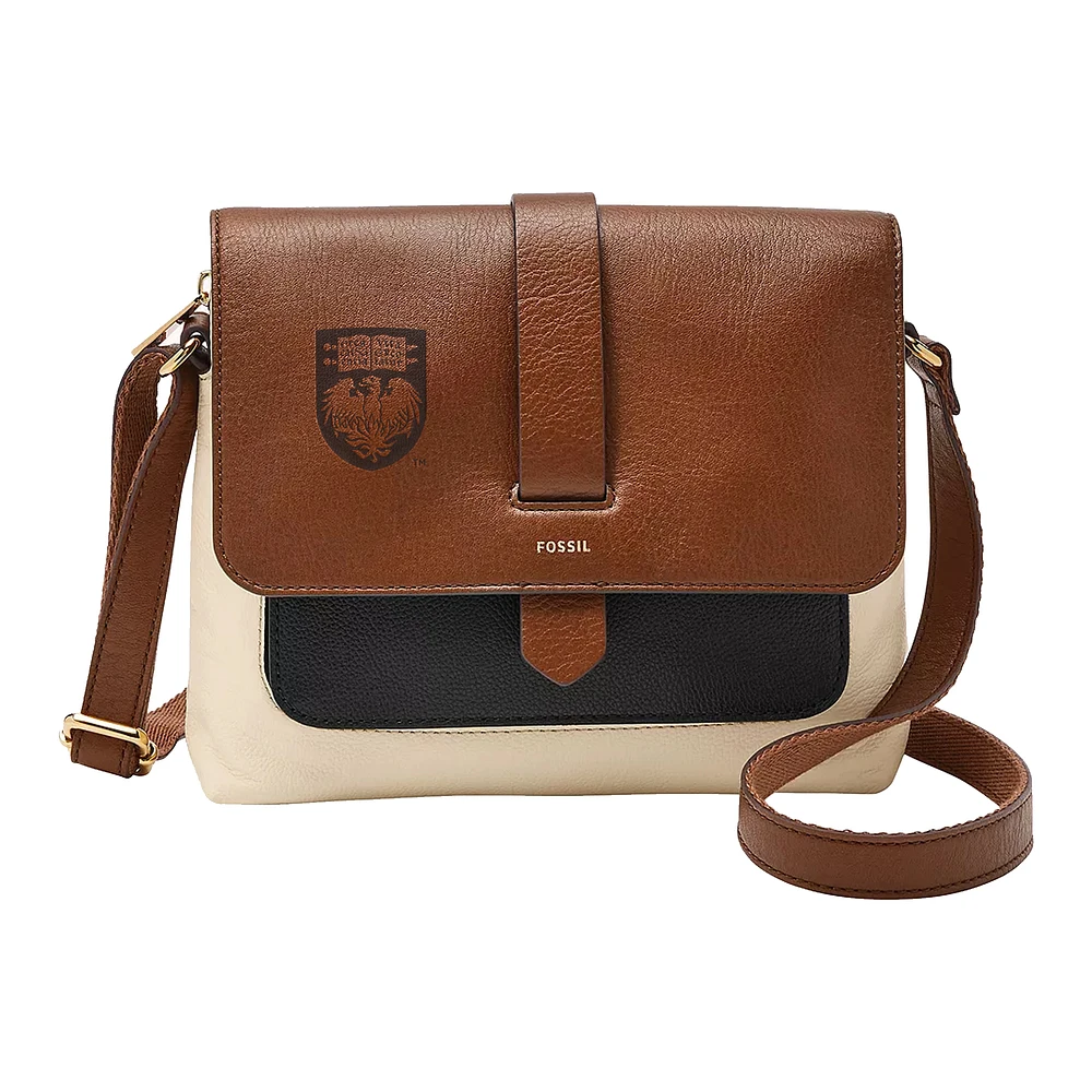 Fossil Brown UChicago Maroons Kinley Leather Small Crossbody Bag