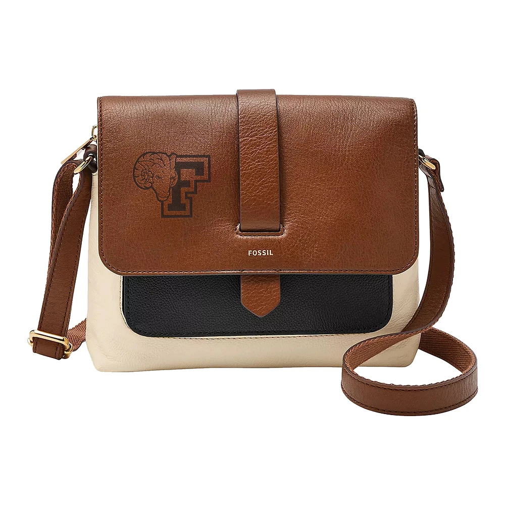 Fossil Brown Fordham Rams Kinley Leather Small Crossbody Bag