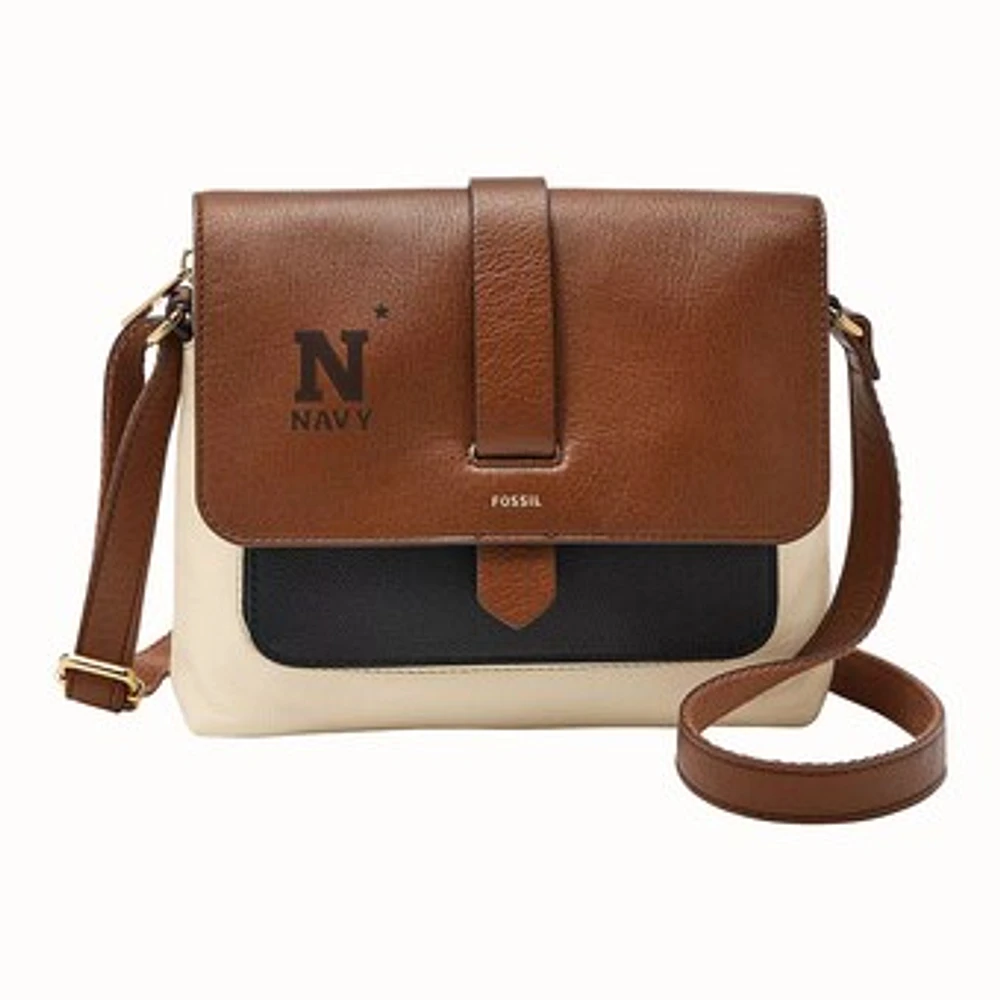 Fossil Navy Midshipmen Kinley Leather Small Crossbody Bag