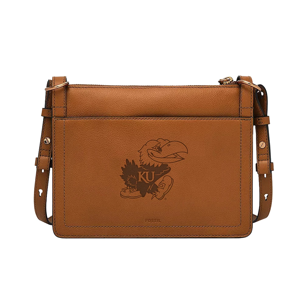 Fossil Kansas Jayhawks Taryn Leather Crossbody Bag