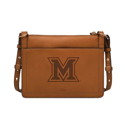 Fossil Miami University RedHawks Taryn Leather Crossbody Bag
