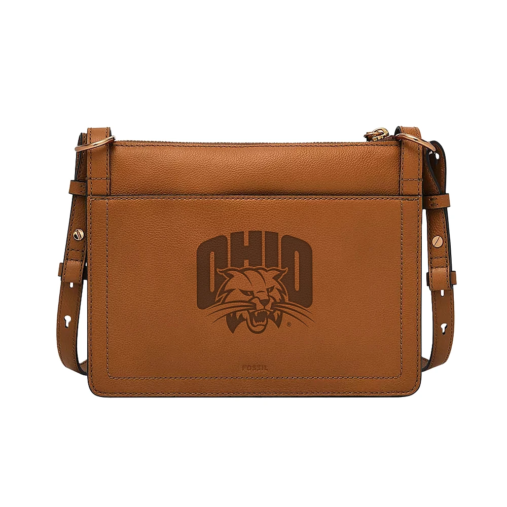 Fossil Ohio Bobcats Taryn Leather Crossbody Bag